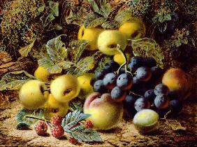 Still Life with Apples, Plums, Grapes and Raspberries